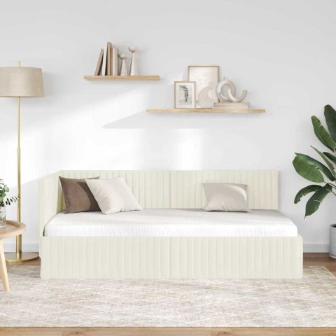 RAMA ŁÓŻKA NAROŻNEGO KREMOWY 90CMX200CM AKSAMIT