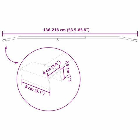 UCHWYT NA PLANDEKĘ DO PRZYCZEP 2 SZT. SREBRNY 130-210CM