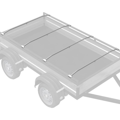 UCHWYT NA PLANDEKĘ DO PRZYCZEP 4 PCS SREBRNY 130-210CM
