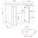 VidaXL Wózek Kuchenny PANAMA 2 pcs Wosk miodowy 112 x 77 x 90 cm