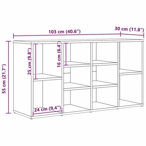 ŁAWKA NA BUTY Z PÓŁKĄ DĄB RZEMIEŚLNICZY 103X30X54,5CM