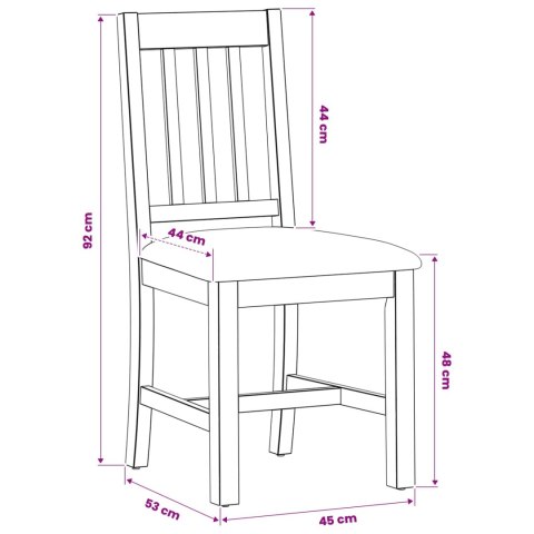KRZESŁO JADALNIANE VENLO 2 PCS DĄB LITE CZARNY 45X53X92CM