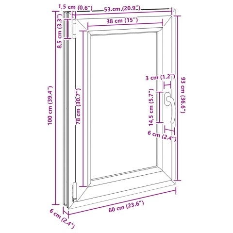 OKNO PIWNICZNE RISOR 60X100CM PVC I SZKŁO BIAŁY