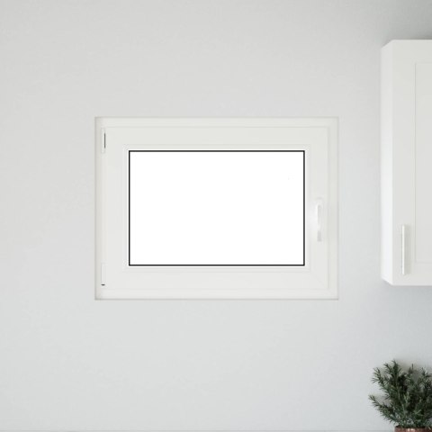 OKNO PIWNICZNE RISOR 80X60CM PVC I SZKŁO BIAŁY