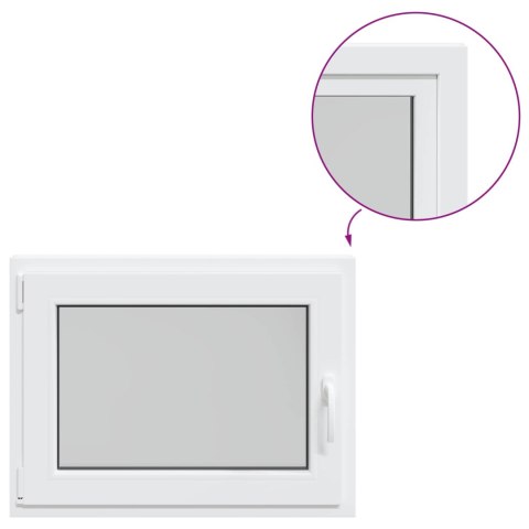 OKNO PIWNICZNE RISOR 80X60CM PVC I SZKŁO BIAŁY