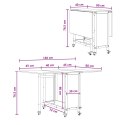 VidaXL Składany stół jadalny z kółkami 130 x 80 x 76,5 cm