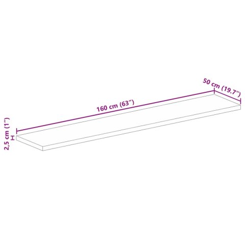 BLAT STOŁU 160X50X2,5CM PROSTOKĄTNY LITE DREWNO AKACJOWE