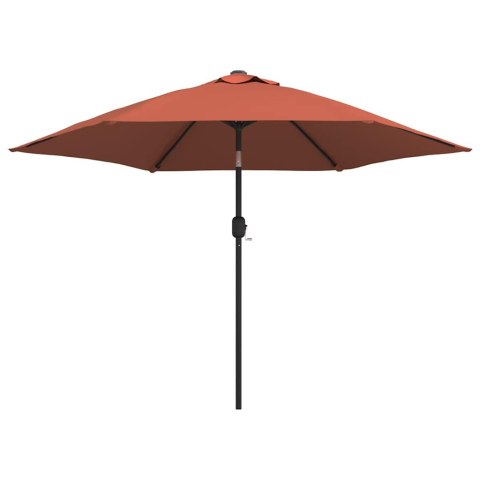 PARASOL OGRODOWY Z LED I STALOWYM SŁUPKIEM 300CM TERAKOTA