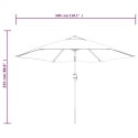 PARASOL OGRODOWY Z LED I STALOWYM SŁUPKIEM 300CM TERAKOTA
