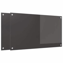 PANEL KUCHENNY 2 PCS CIEMNOSZARY 90X50CM SZKŁO HARTOWANE