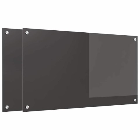 PANEL KUCHENNY 2 PCS CIEMNOSZARY 90X50CM SZKŁO HARTOWANE