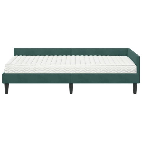 VidaXL Rama Łóżka Narożnego z Materacem Inny 2 pcs Zielony Aksamit