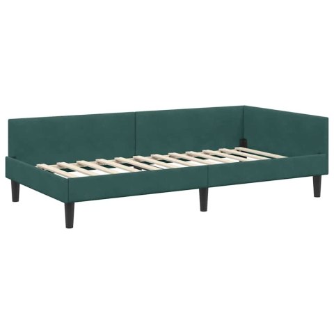 RAMA ŁÓŻKA NAROŻNEGO CIEMNA ZIELEŃ 90CMX200CM AKSAMIT