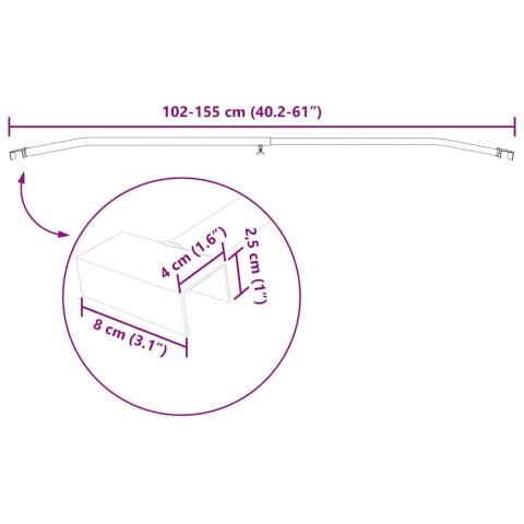 UCHWYT NA PLANDEKĘ DO PRZYCZEP 3 PCS SREBRNY 100-145CM
