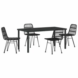 ZESTAW DO JADALNI W OGRODZIE 5 PCS CZARNY