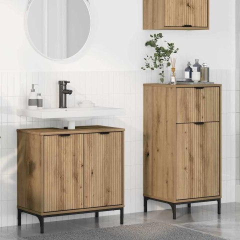 ZESTAW MEBLI ŁAZIENKOWYCH Z SZUFLADĄ 2 PCS DĄB RZEMIEŚLNICZY
