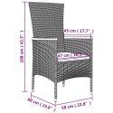 11-CZ. ZESTAW MEBLI DO OGRODU Z PODUSZKAMI SZARY RATTAN PE