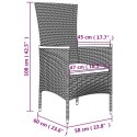11-CZ. ZESTAW MEBLI DO OGRODU Z PODUSZKAMI SZARY RATTAN PE
