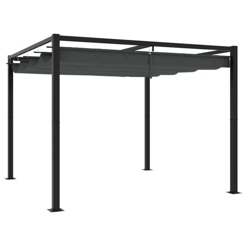 ALTANA OGRODOWA ZE ZWIJANYM DACHEM ANTRACYTOWA 3X3 M STALOWA