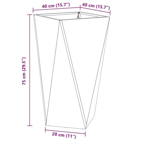 DONICA 2 PCS ZIELONY OLIWKOWY 40X40X75CM STAL
