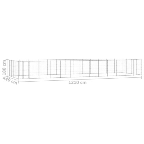 KOJEC ZEWNĘTRZNY DLA PSA STAL GALWANIZOWANA 53,24 M²