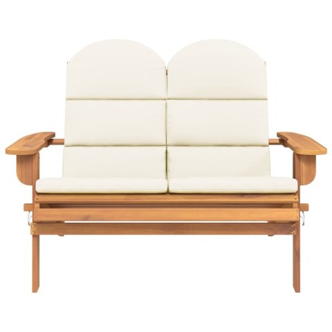 ŁAWKA OGRODOWA ADIRONDACK Z PODUSZKAMI 126CM DREWNO AKACJOWE