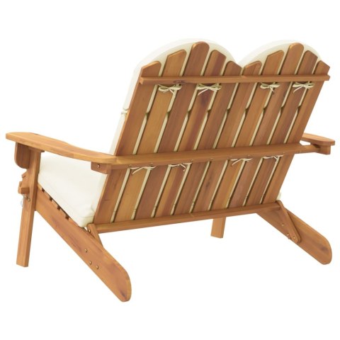 ŁAWKA OGRODOWA ADIRONDACK Z PODUSZKAMI 126CM DREWNO AKACJOWE