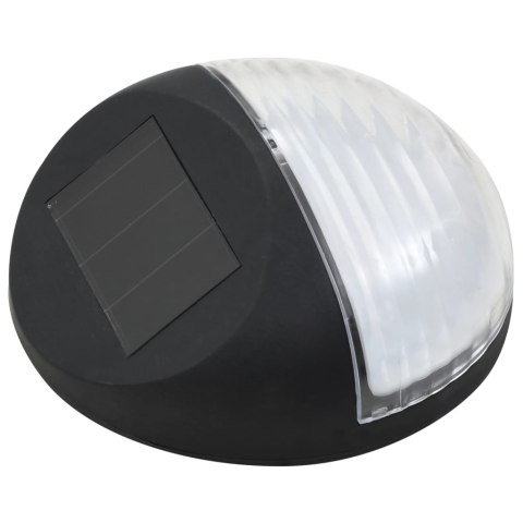 ŚCIENNE LAMPY SOLARNE LED NA ZEWNĄTRZ 12 SZT OKRĄGŁE CZARNE