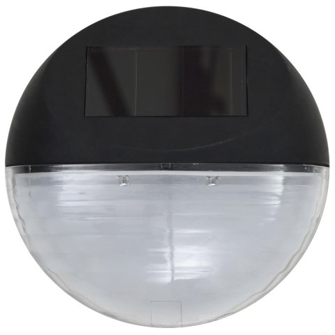 ŚCIENNE LAMPY SOLARNE LED NA ZEWNĄTRZ 12 SZT OKRĄGŁE CZARNE