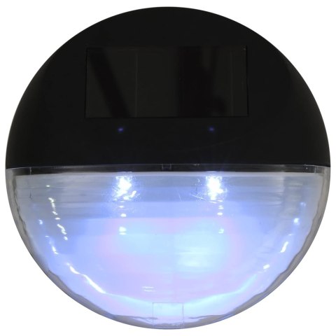 ŚCIENNE LAMPY SOLARNE LED NA ZEWNĄTRZ 12 SZT OKRĄGŁE CZARNE