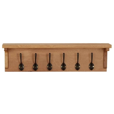 WIESZAK NA ODZIEŻ WIERZCHNIĄ 60X16X16CM LITE DREWNO DĘBOWE