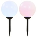 KULISTE LAMPY SOLARNE NA ZEWNĄTRZ 2 SZT. LED 30CM RGB