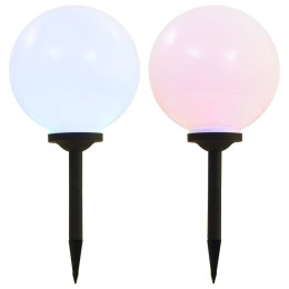 KULISTE LAMPY SOLARNE NA ZEWNĄTRZ 2 SZT. LED 30CM RGB