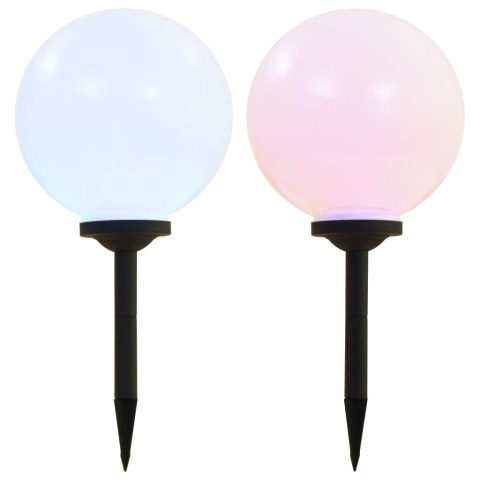 KULISTE LAMPY SOLARNE NA ZEWNĄTRZ 2 SZT. LED 30CM RGB