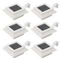KWADRATOWE LAMPY SOLARNE NA ZEWNĄTRZ 6 SZT. LED 12CM BIAŁE