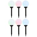 LAMPY SOLARNE DO OGRODU 6 SZT. LED KULISTE 20CM RGB