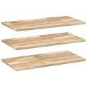 PÓŁKI ŚCIENNE 3 SZT. 100X40X2CM SUROWE LITE DREWNO AKACJOWE
