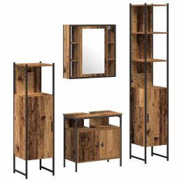 VidaXL Zestaw mebli łazienkowych z półką z drzwiami 4 pcs Stare drewno