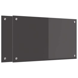 PANEL KUCHENNY 2 PCS CIEMNOSZARY 70X40CM SZKŁO HARTOWANE