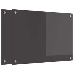 PANEL KUCHENNY 2 SZT. CIEMNOSZARY 70 X 50 CM SZKŁO HARTOWANE