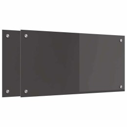 PANEL KUCHENNY 2 SZT. CIEMNOSZARY 80 X 40 CM SZKŁO HARTOWANE