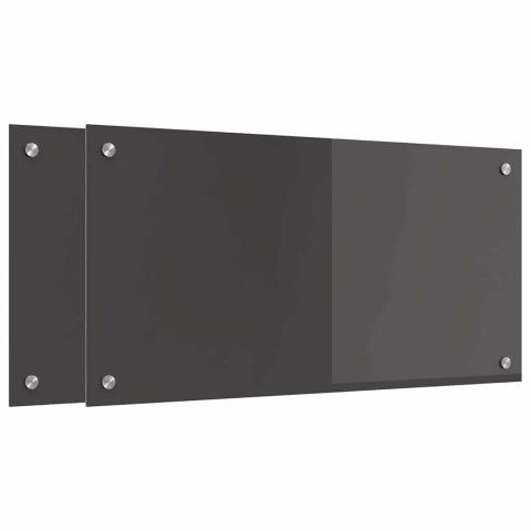 PANEL KUCHENNY 2 PCS CIEMNOSZARY 80X40CM SZKŁO HARTOWANE