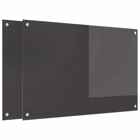 PANEL KUCHENNY 2 PCS CIEMNOSZARY 90X60CM SZKŁO HARTOWANE