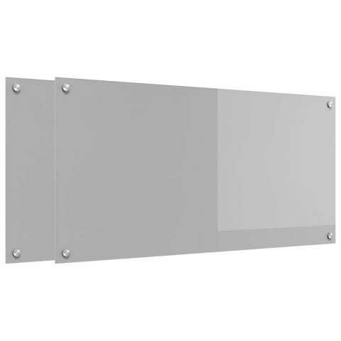 PANEL KUCHENNY 2 PCS JASNOSZARY 100X50CM SZKŁO HARTOWANE