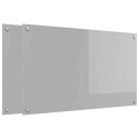PANEL KUCHENNY 2 SZT. JASNOSZARY 100 X 60 CM SZKŁO HARTOWANE