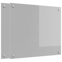 PANEL KUCHENNY 2 PCS JASNOSZARY 70X60CM SZKŁO HARTOWANE