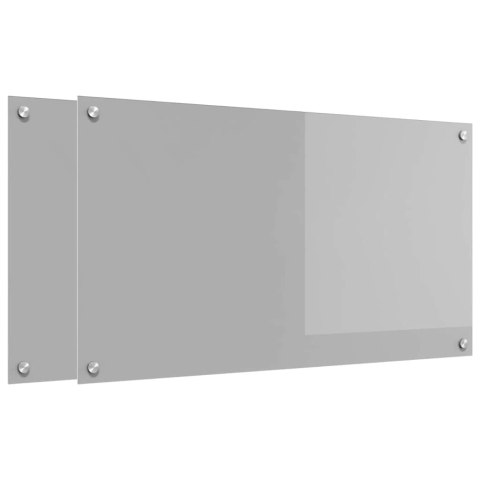 PANEL KUCHENNY 2 PCS JASNOSZARY 90X50CM SZKŁO HARTOWANE