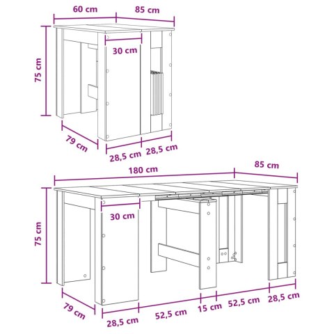 VidaXL Stół jadalniany 180 x 85 x 75 cm Drewno inżynieryjne Czarny dąb