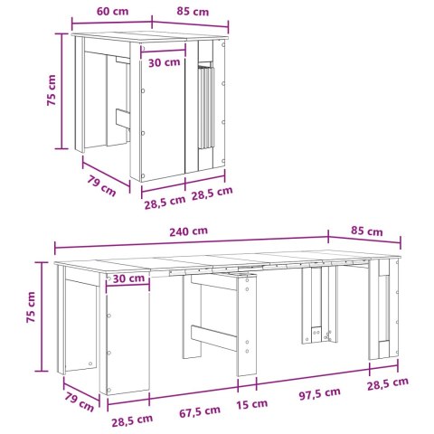 VidaXL Stół jadalniany 240 x 85 x 75 cm Drewno inżynieryjne