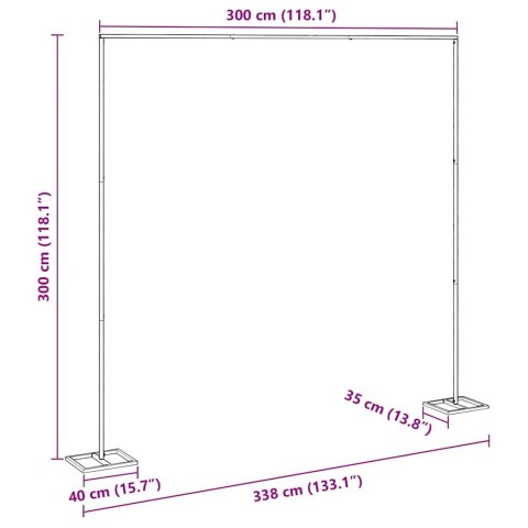 ZŁOTY ŁUK ŚLUBNY STALOWY 338X35X300CM DO DEKORACJI I NA WESELE